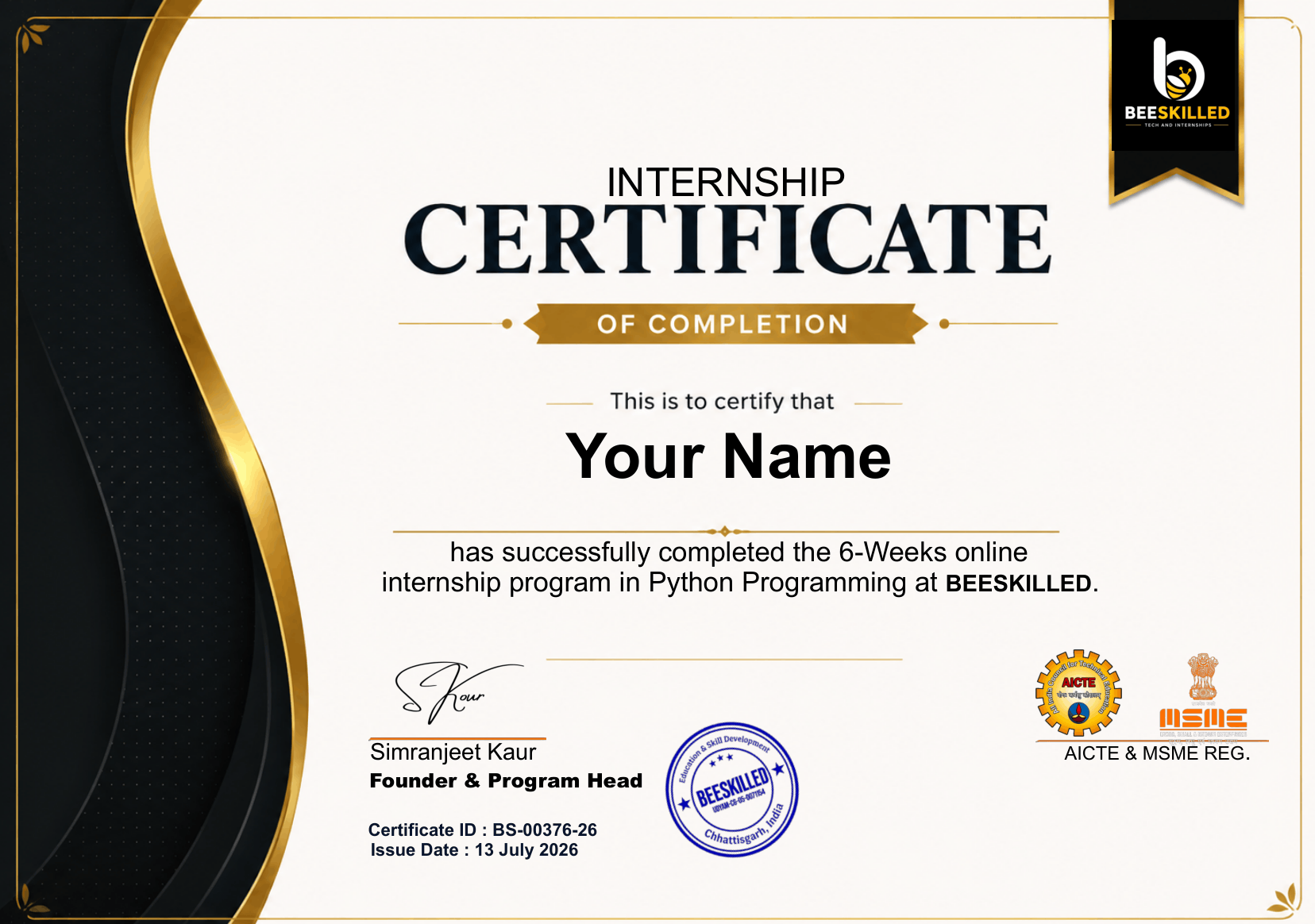 Certificate Sample